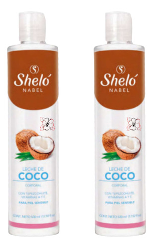 Leche De Coco Corporal Shelo Nabel® 530ml. 2 Piezas