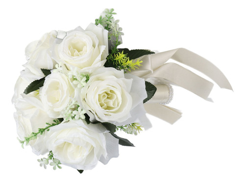 Ramo De Flores Artificiales Para Bodas, Rosa De Simulación D