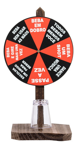 Imagem 1 de 3 de Jogo Roleta Drink Tequila Cachaça Brincadeira Amigos Copo
