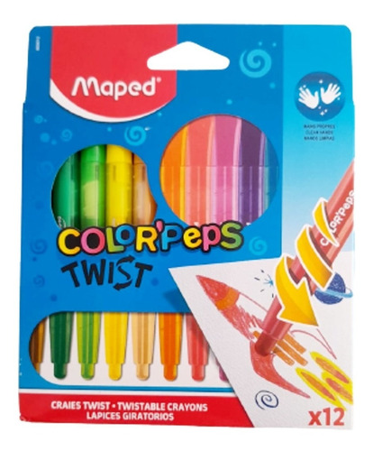 Crayones Giratorios Cera X12 Color Peps Twist Maped 860612
