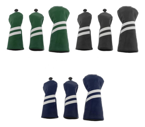 9pcs Durable Wood Top Cover Golf 400c Headcover Anti-slip