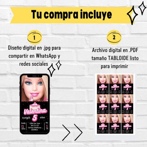Invitación Digital De Barbie Personalizada