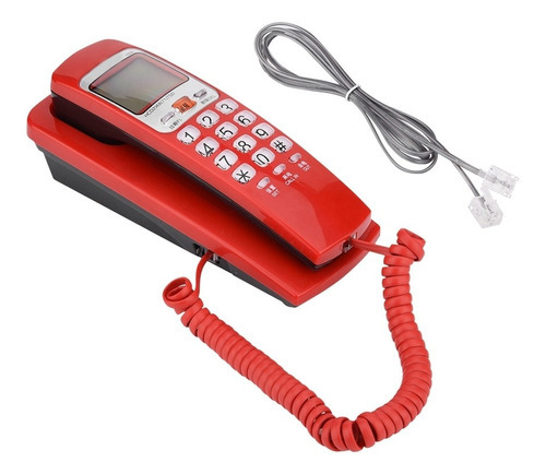 Fsk/dtmf Identificador De Llamadas Teléfono Con Cable Teléfo Color Rojo