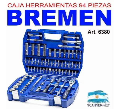 Set Herramientas Llaves Tubo Bremen® 6380 Enc 1/2 1/4 94pzs