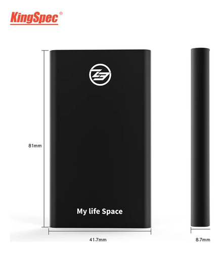 Disco Sólido Externo Kingspec Z3 Series Z3-256 256gb Negro