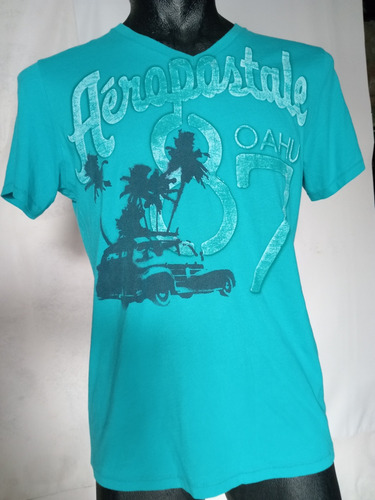 Playera Aeropostale Mediana Azul Acua