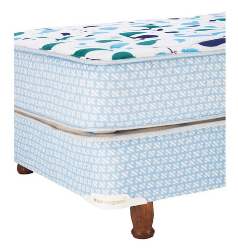 Imagen 3 de 9 de Conjunto Sommier Suavegom Comfort 190cmx80cm 1 Plaza Espuma