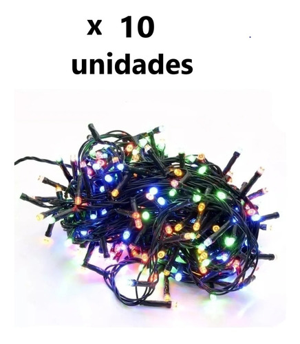 X10 Unidades Luces Navidad 100 Cálida-multicolor Tipo Arroz