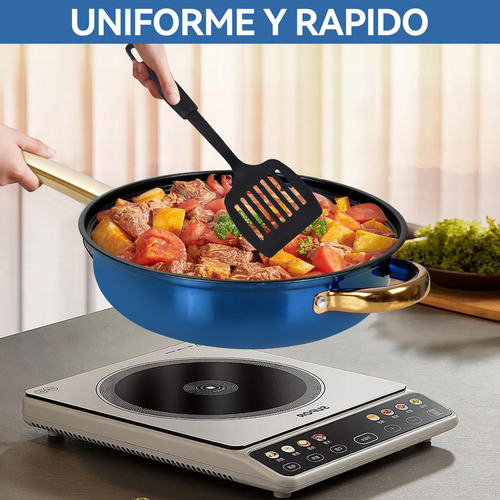 Batería De Cocina 26 Piezas Aluminio Antiadherente Con Azul