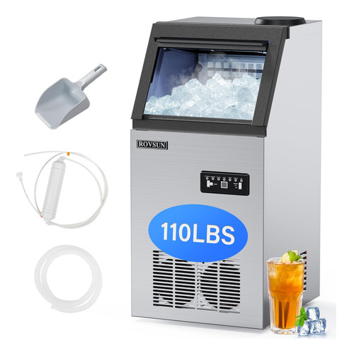 Máquina De Hielo Comercial Acero Inoxidable Automática 110 L Color