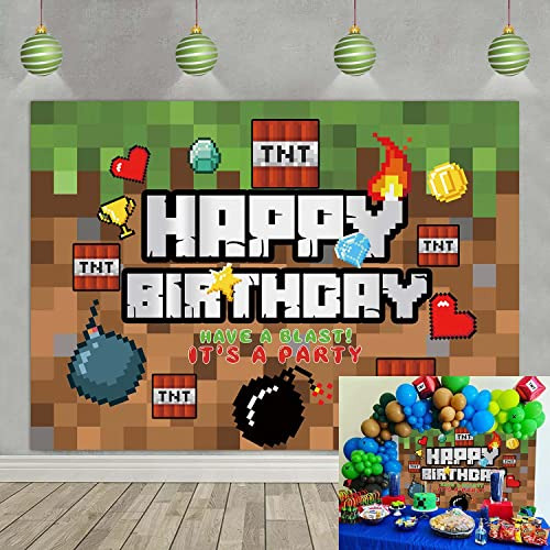 Pixel Backdrop Game Teme Happy Birthday Photography Rk4mh