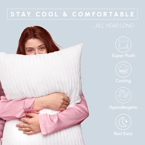 Almohadas De Hotel 100% Algodón Juego De 2 Tamaño King