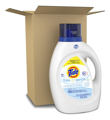 Detergente Líquido Suave Para Ropa 64 Cargas Tide Free Y Gen
