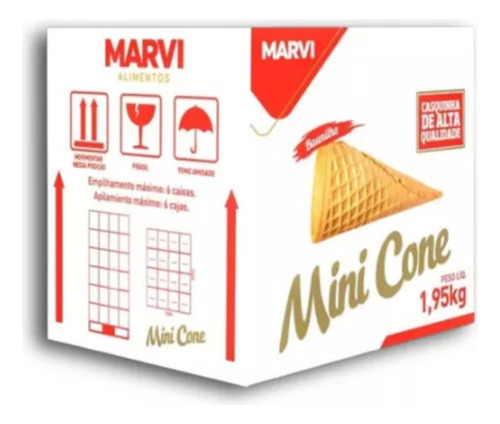 Mini Casquinha Biscoito Marvi Sorvete Ou Cone C/300 Unidades