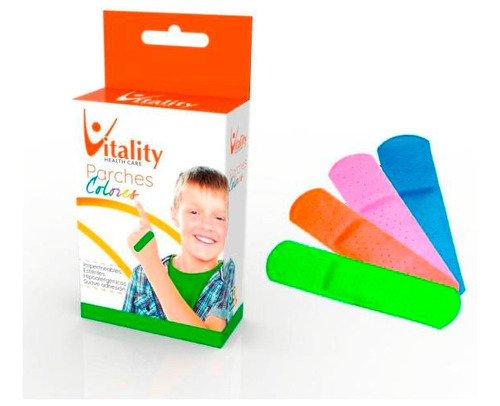 Parche Curita Infantil Distintos Colores 30 Unidades