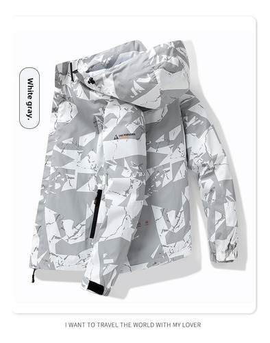 Chaqueta Con Capucha Impermeable A Prueba De Viento De Camuf