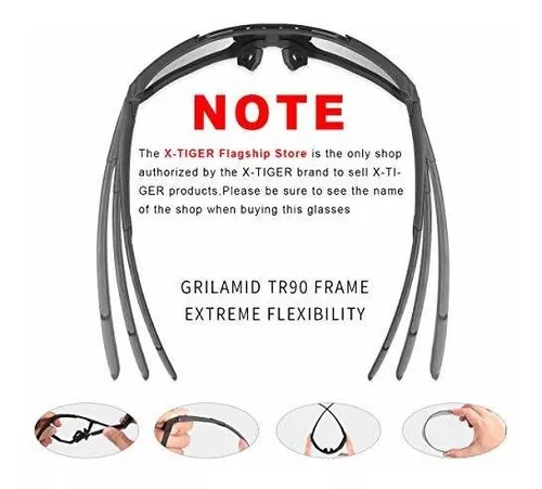 X-TIGER Gafas de sol deportivas polarizadas 3 o 5 lentes intercambiables,  gafas de ciclismo para hombres y mujeres, béisbol, correr, pesca, golf