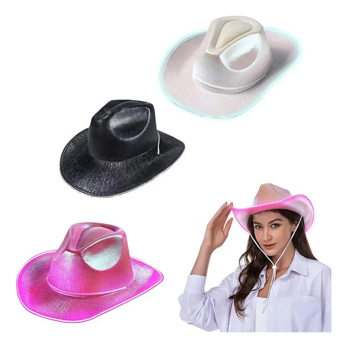 Sombrero Vaquero Estilo Karol G Tornasol Concierto Fiesta Color Fucsia