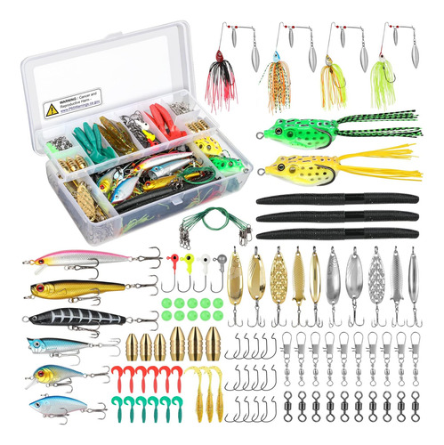 Kit D/señuelos D/pesca Plusinno Cebos/gusanos/ganchos 102pcs