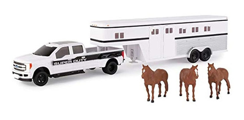 Tomy Ford F-350 Camioneta Con Remolque De Caballo Y Caballos