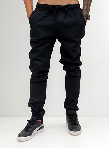 Calças Jeans Camuflada Masculina Jogger Com Punho Elastico