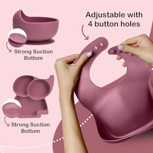 Set Completo De Alimentación De Silicona Para Bebés De Más D