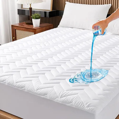 Queen Size Protector De Colchón Impermeable Acolchado, Almoh 2 Plazas