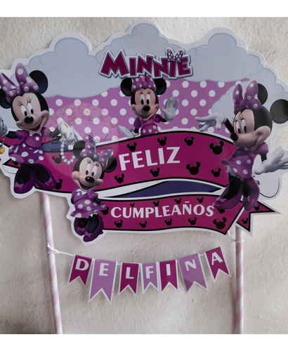 Topper Adorno De Torta Minnie Mouse Personalizado