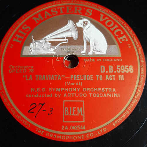 Pasta Arturo Toscanini Nbc Symp Orch His Master Voice Tc61