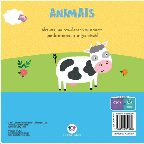 Livro Cartonado Animais: Conheça Os Amigos Animais E Seus Nomes De Uma Forma Divertida!