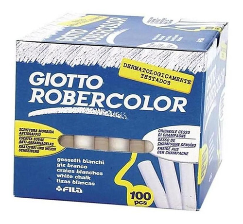 Giz Escolar Giotto Robercolor Hipoalergênico Branco 100 Un