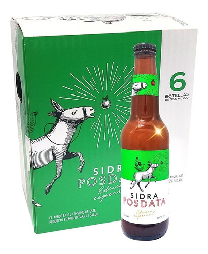 Six Pack Sidra Artesanal Posdata Edición Especial Verde 