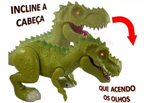 Figura - Dinossauro Rex Attack - Lança Míssil - Verde - Adijomar