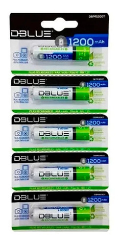 Pack 5 Pilas Recargable Dblue Aaa 1200 Mah Dbpr1200t