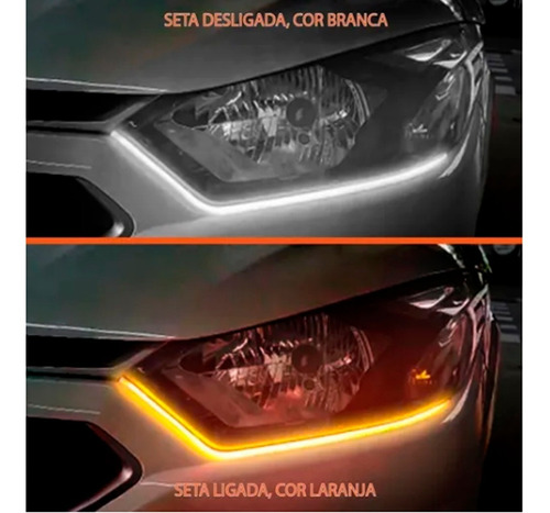 Fita Barra Led 60cm 12v Flexível Farol Drl + Seta Sequencial