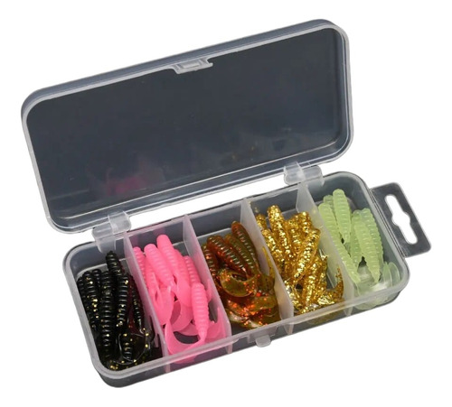 Kit 30-50 Piezas Pesca Señuelos Anzuelos 6cm + Caja De Pesca