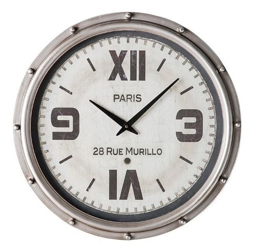 Reloj De Pared Regalo Hombre Vintage De Metal Gris Landmark