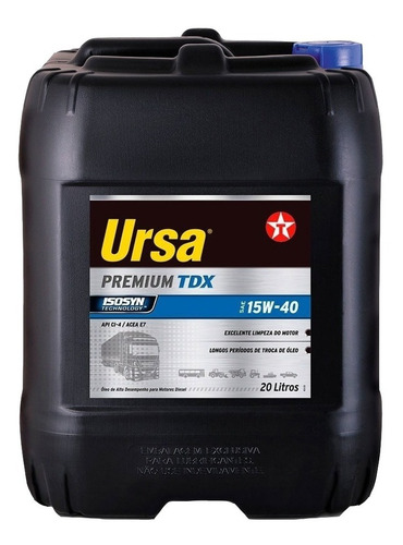 Lubricante Ursa Premium Tdx 15w40 Motor Diesel Texaco 20 Lts