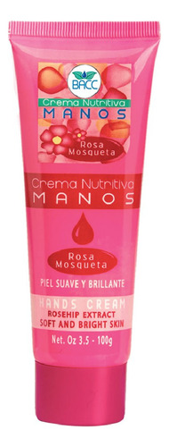 Crema Nutritiva Para Manos Rosa Mosqueta Bacc Beauty 100 G