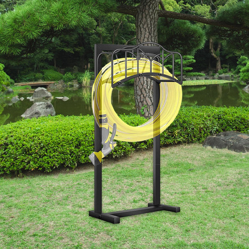 Garden Hose Reel Holder Metal Water Pipe Storage Stand Rack