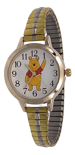 Reloj Winnie The Pooh Banda Expansión Dorada Movimiento Cuar