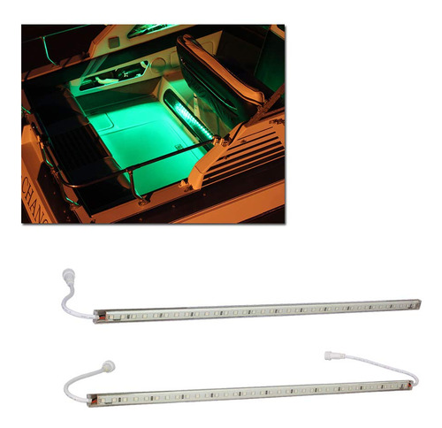 Ledglow 2pc Kit Iluminacion Led Verde Cabina Cubierta Barco