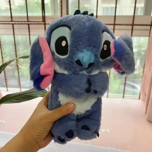 Stitch Pelúcia Azul Alivia A Ansiedade Com Som Luz Azul