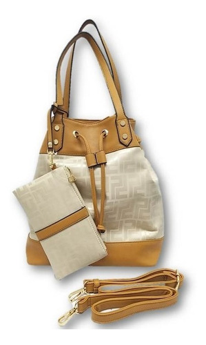 Imagen 1 de 5 de Bolso De Dama Con Muñequera Con Correa Café / Beige 476y6