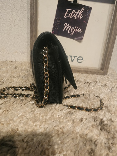 Bolsa Chanel Original Woc Wallet On Chain Crossbody Usada Negro Lisa Oro Negro (Usado)