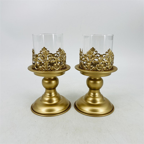 2x Castiçal Cônico Castiçal Castiçal De Ferro Decorativo