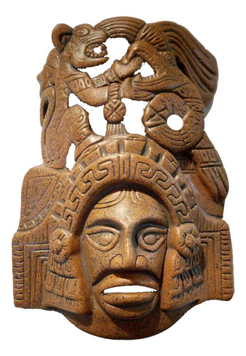 Máscara De 2 Culturas: Maya Y Azteca / Decoración Para Pared