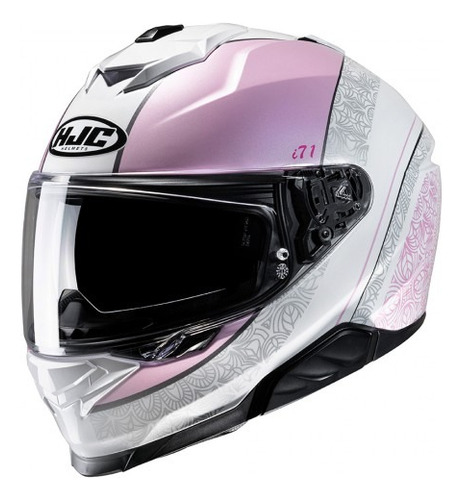 Casco Integral Hjc I71 Sera Mc2 Blanco Rosa