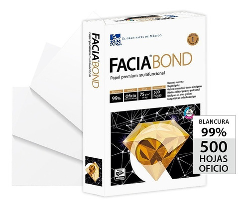 Papel Facia Bond Blanco Oficio - Paquete Con 500 Hojas