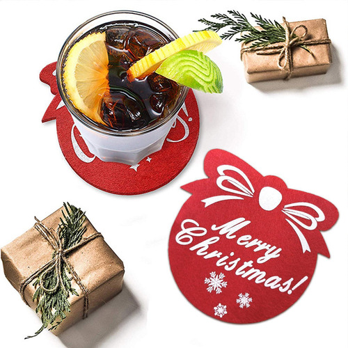 Juego De Posavasos De Navidad Posavasos Navideños De Fieltro